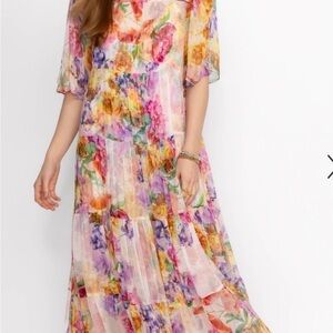 Johnny Was Multicolor Floral Maxi Dress